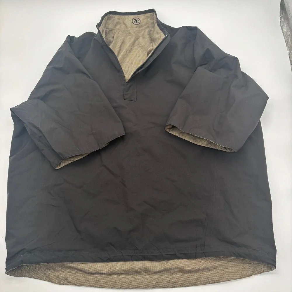 Zero Restriction Jacket Mens XL Brown Black Waterproof Reversible Short Slv Golf